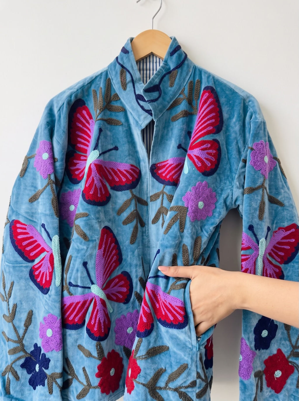Butterfly Garden Suzani Velvet Jacket