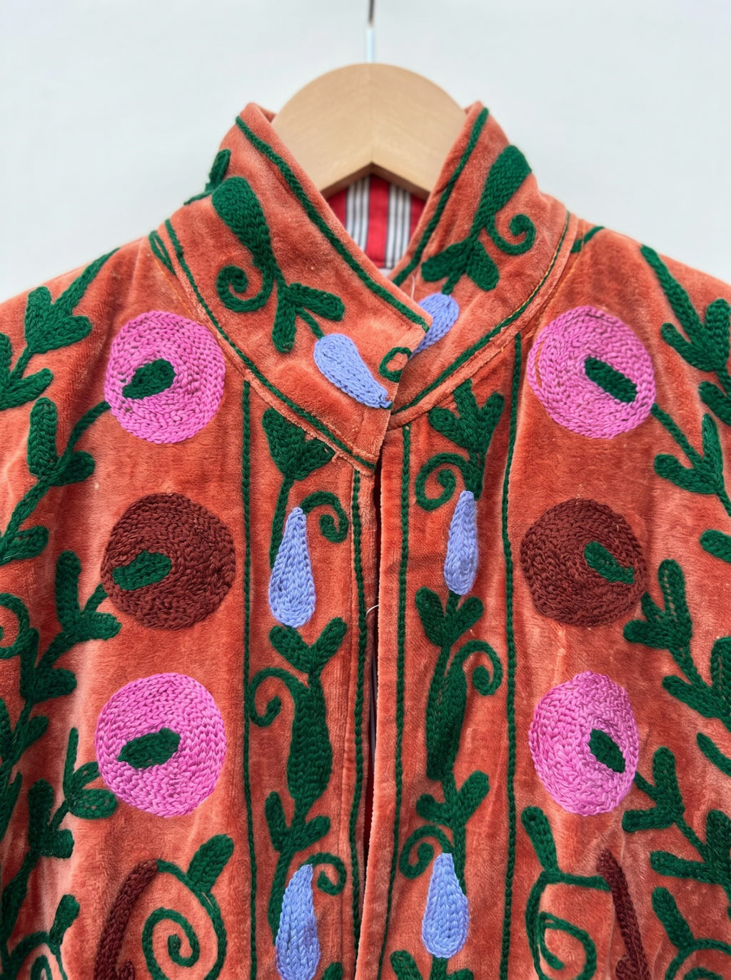 Terracotta Floral Suzani Velvet Jacket