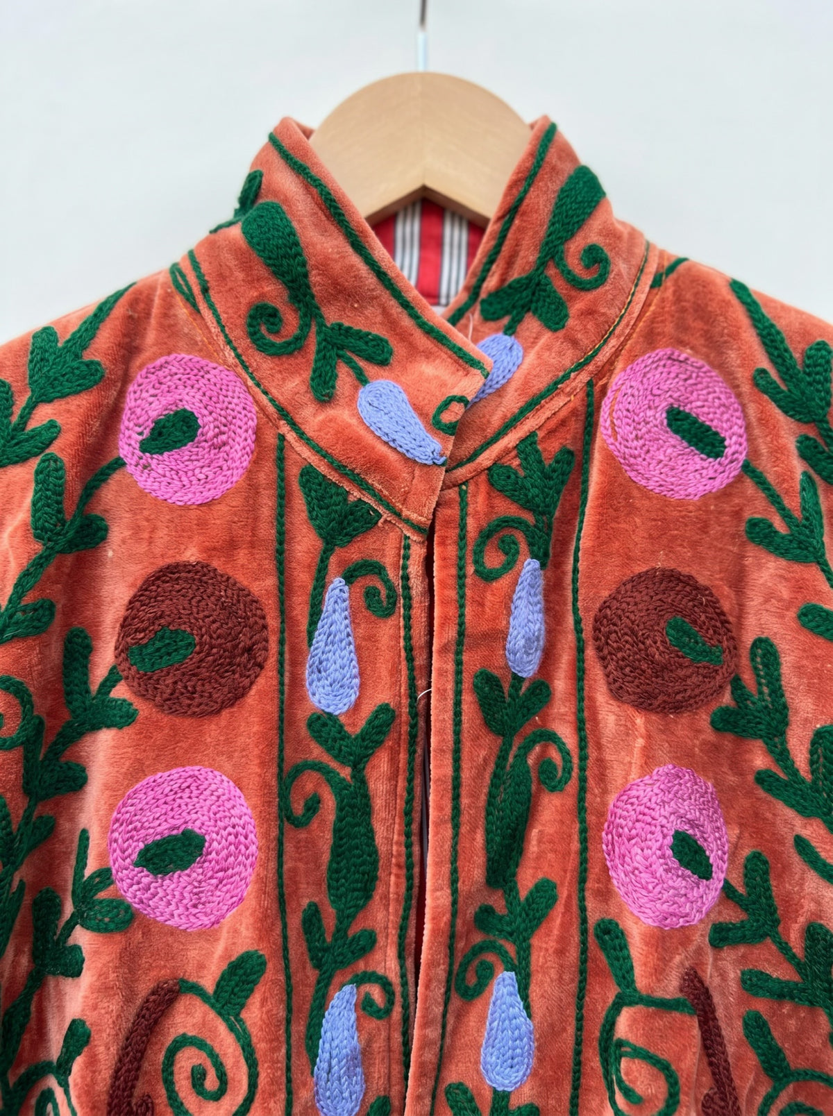 Terracotta Floral Suzani Velvet Jacket