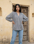 Black & White Striped Cotton Top