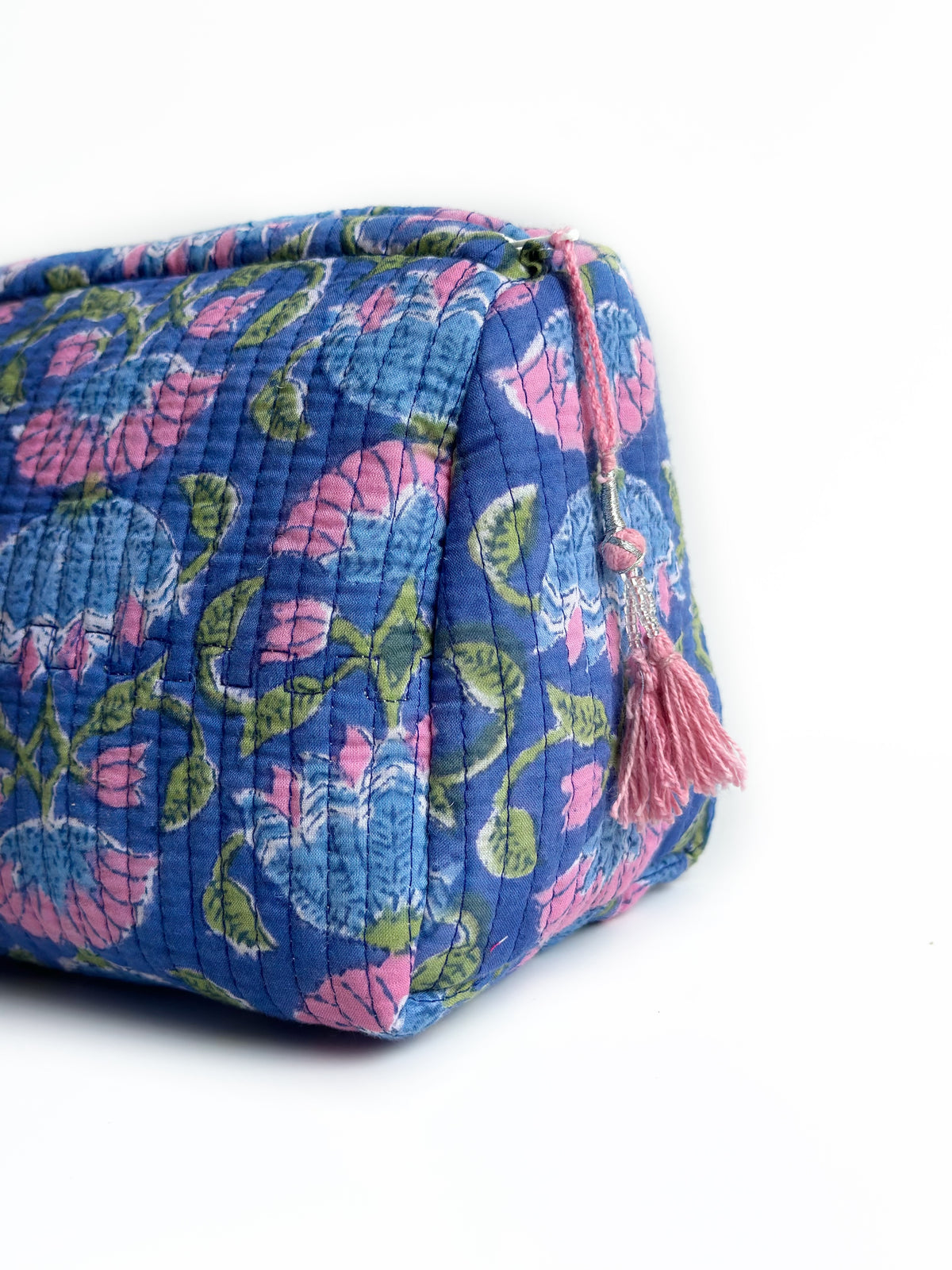 Blue Lotus Quilted Pouch (set of 3)