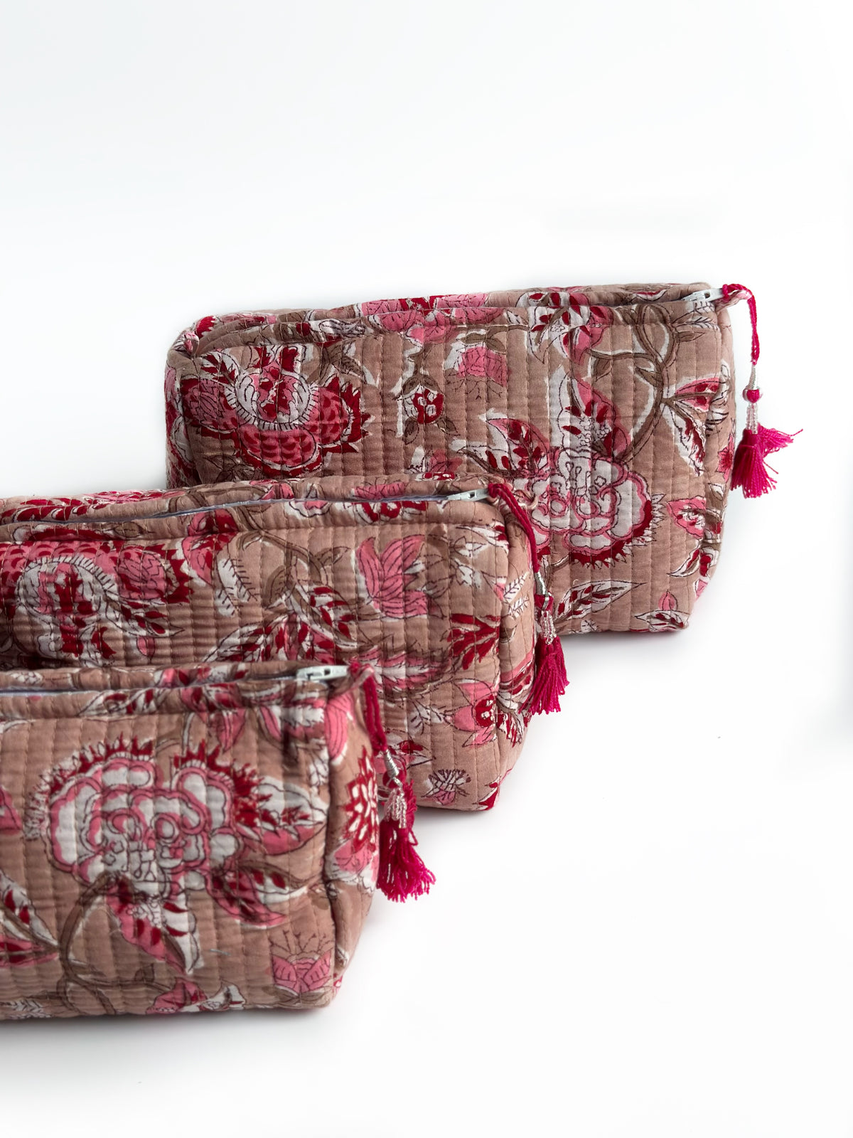 Rosewood Floral Pouch (set of 3)