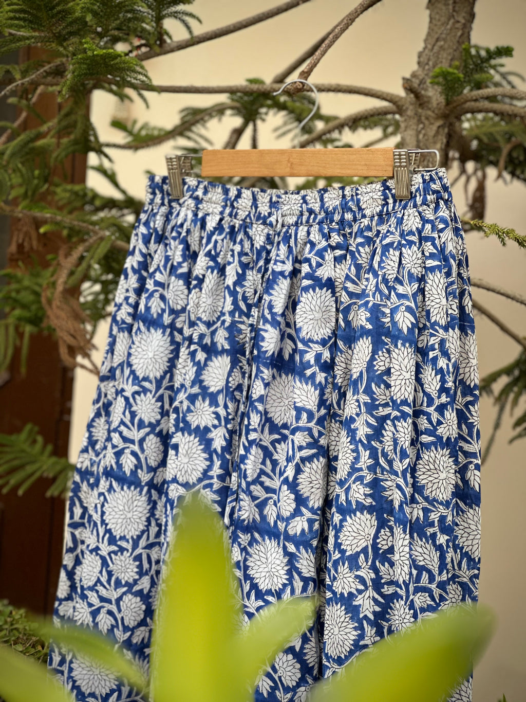 Indigo Bloom Cotton Skirt