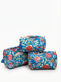 Ocean Bloom Quilted Pouch Set (Set of 3)