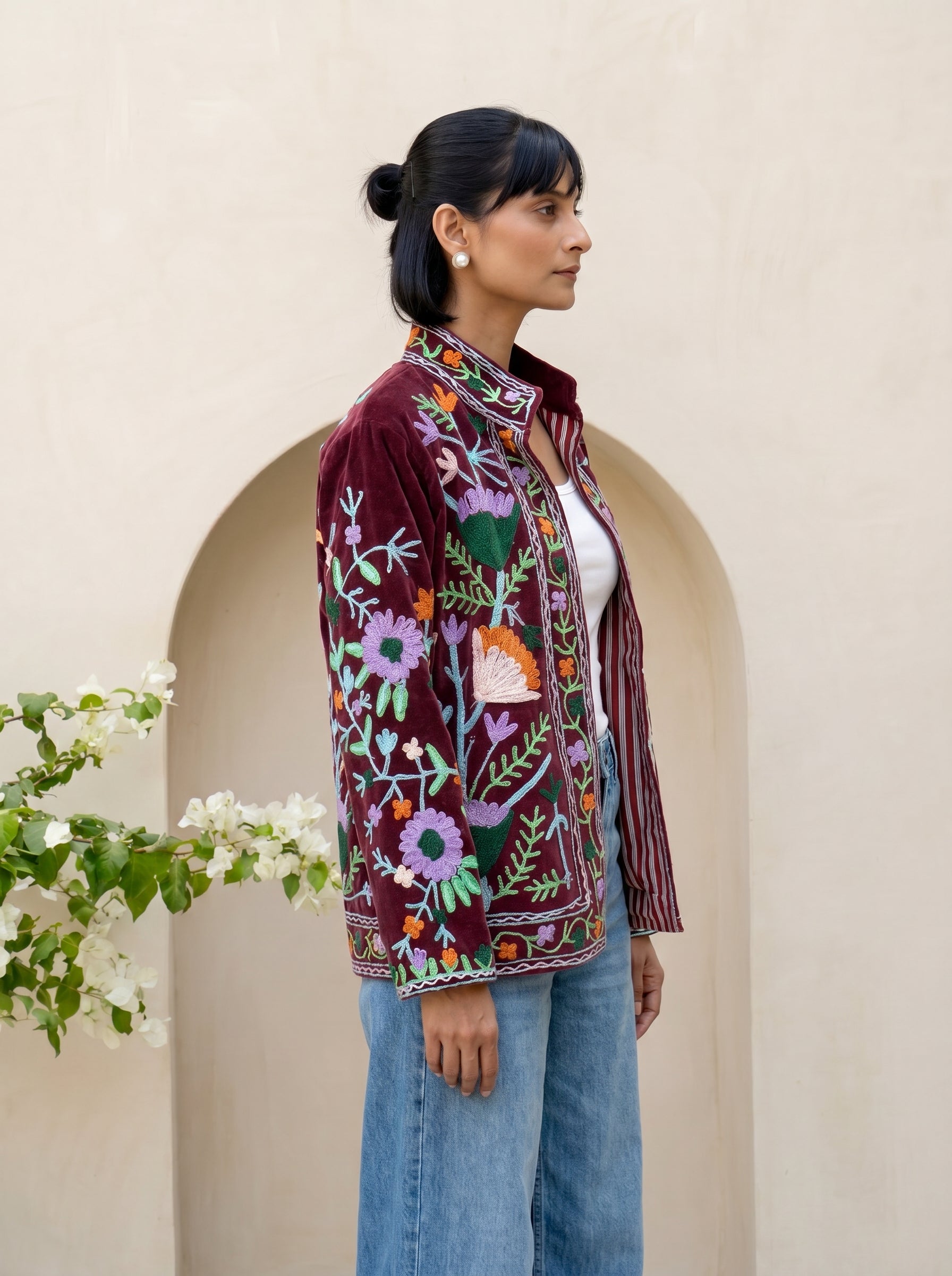 Crimson Meadow Embroidered Jacket