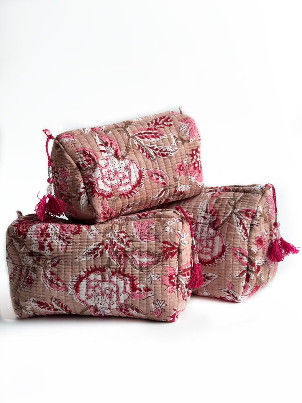 Rosewood Floral Pouch (set of 3)