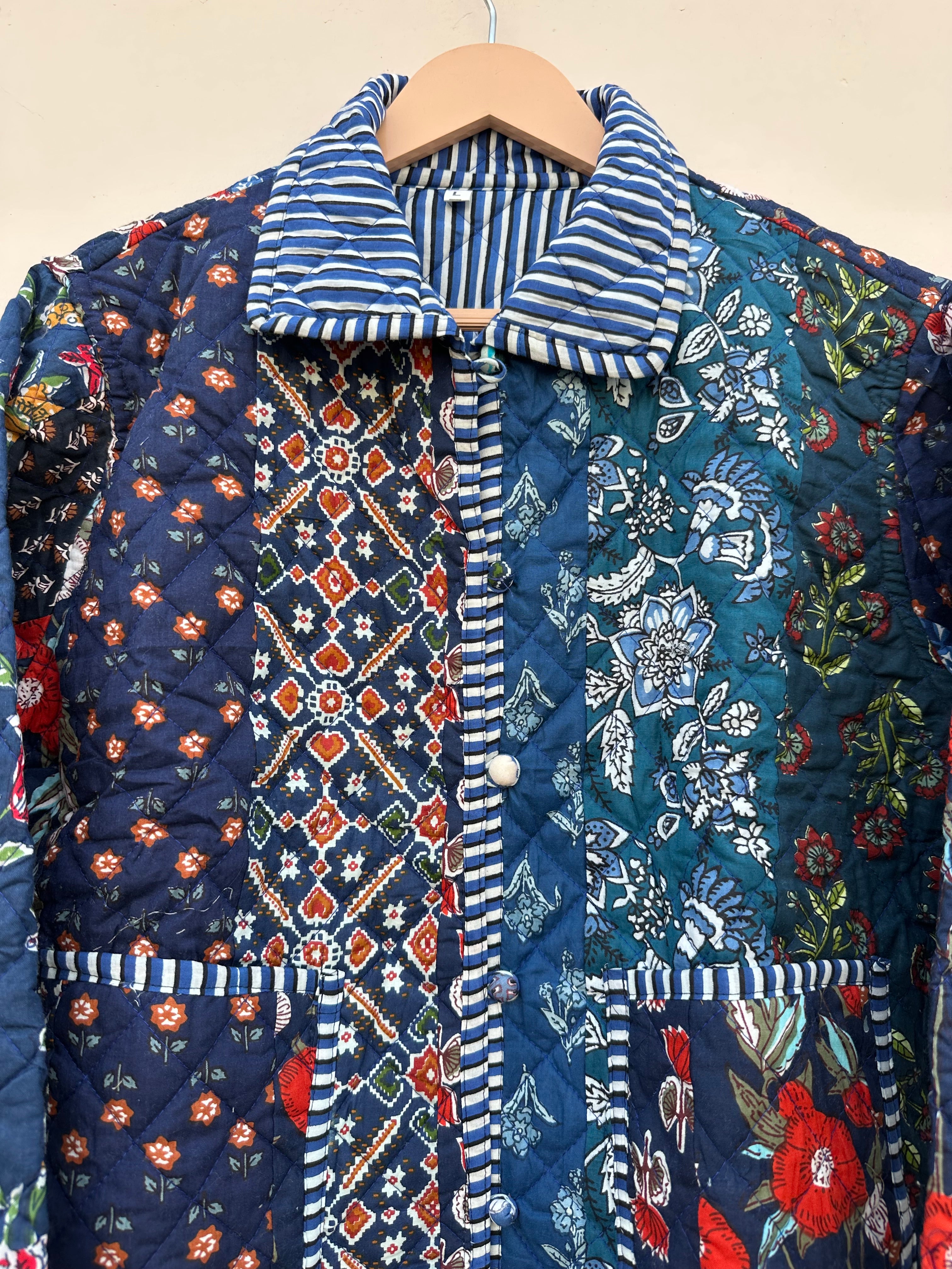 Indigo Dreams Patchwork Quilt Jacket