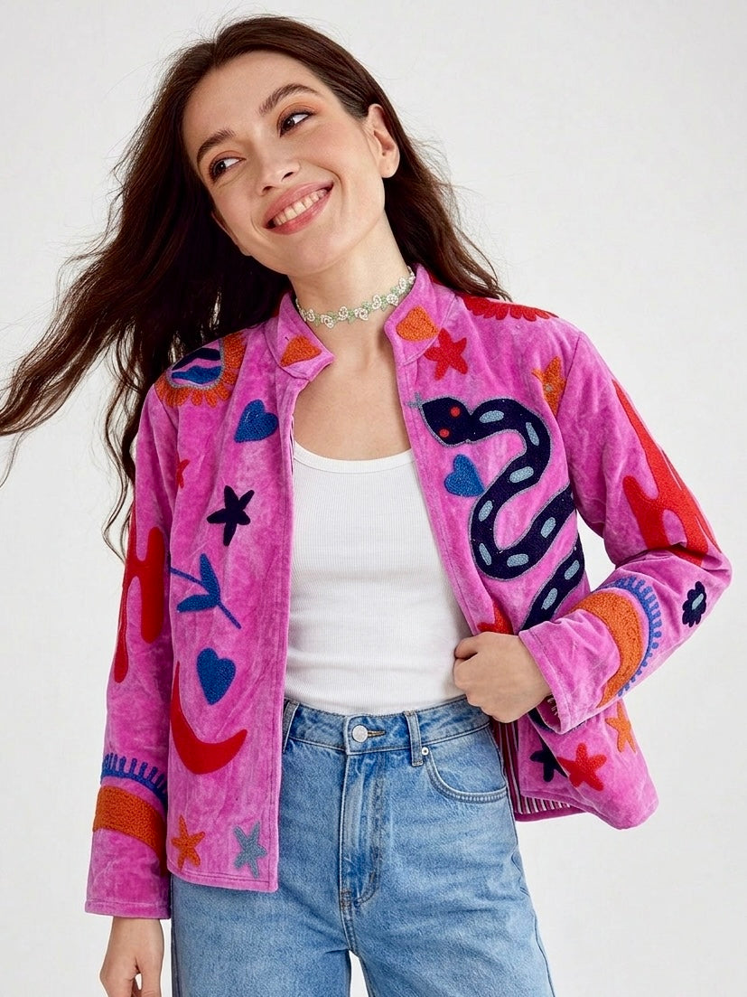 The Fuchsia Desert Mystic Velvet Jacket