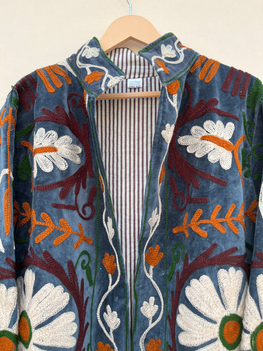Midnight Daisy Embroidered Velvet Jacket