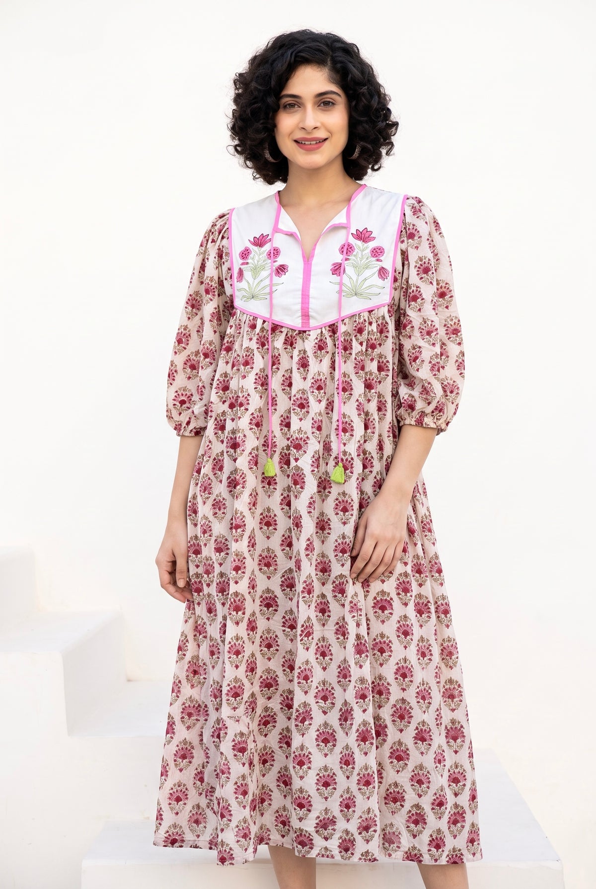 Blush Bloom Buta Cotton Printed Dresses