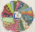 Assorted Block Print Scalloped Cloth Napkins (Set of 6,8 )