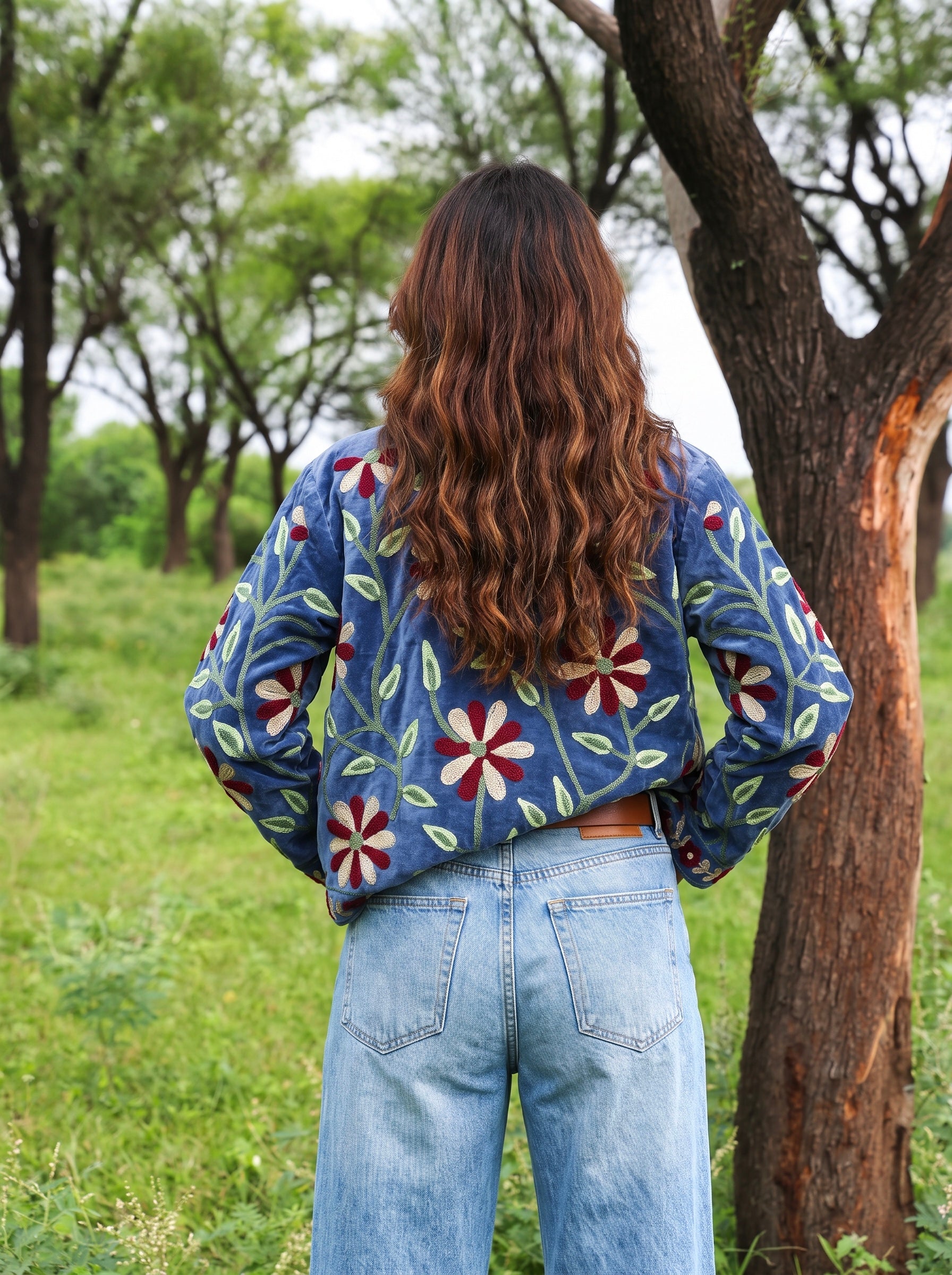 Navy Bloom Heritage Suzani Jacket