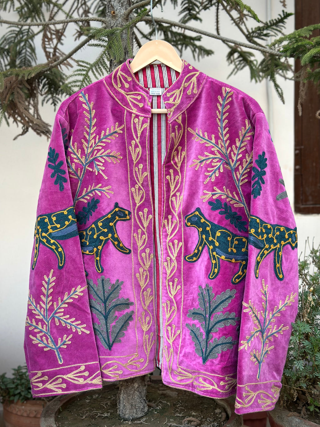 Royal Panther Embroidered Velvet Jacket