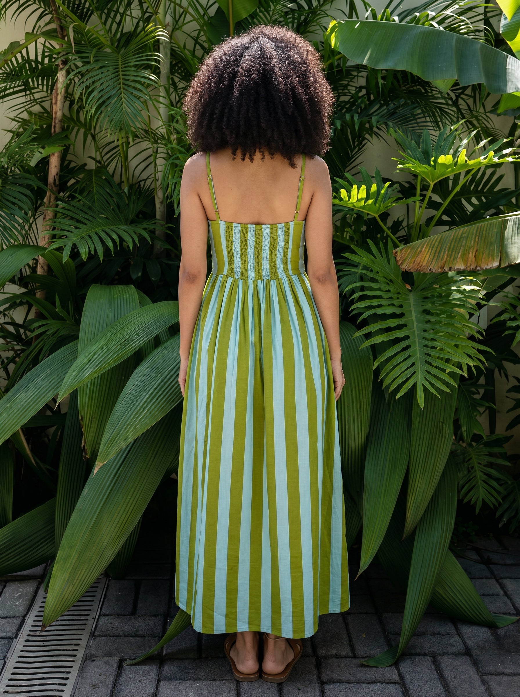 Tropical Breeze Striped Maxi Dress