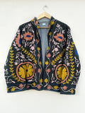 Midnight Blossom Cotton Tnt Suzani Jacket