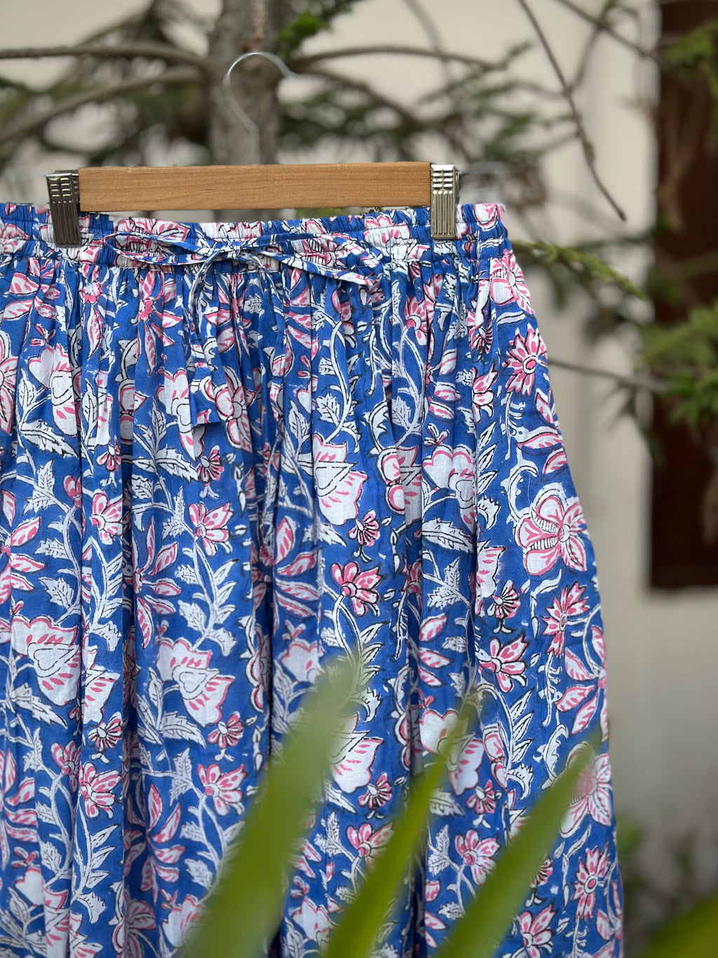 Vibrant Blue Blossom Skirt