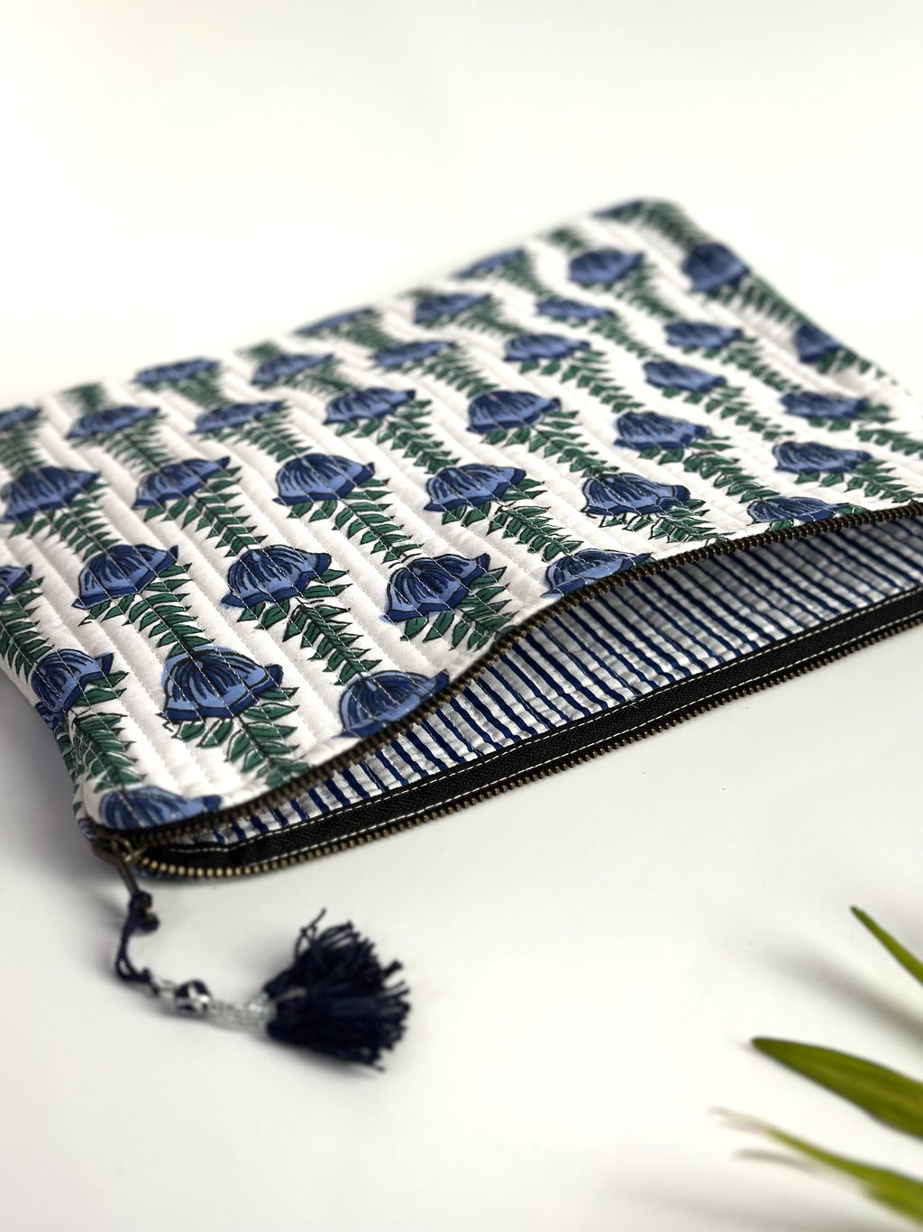 Indigo Tulip Quilted Laptop & Ipad Sleeve