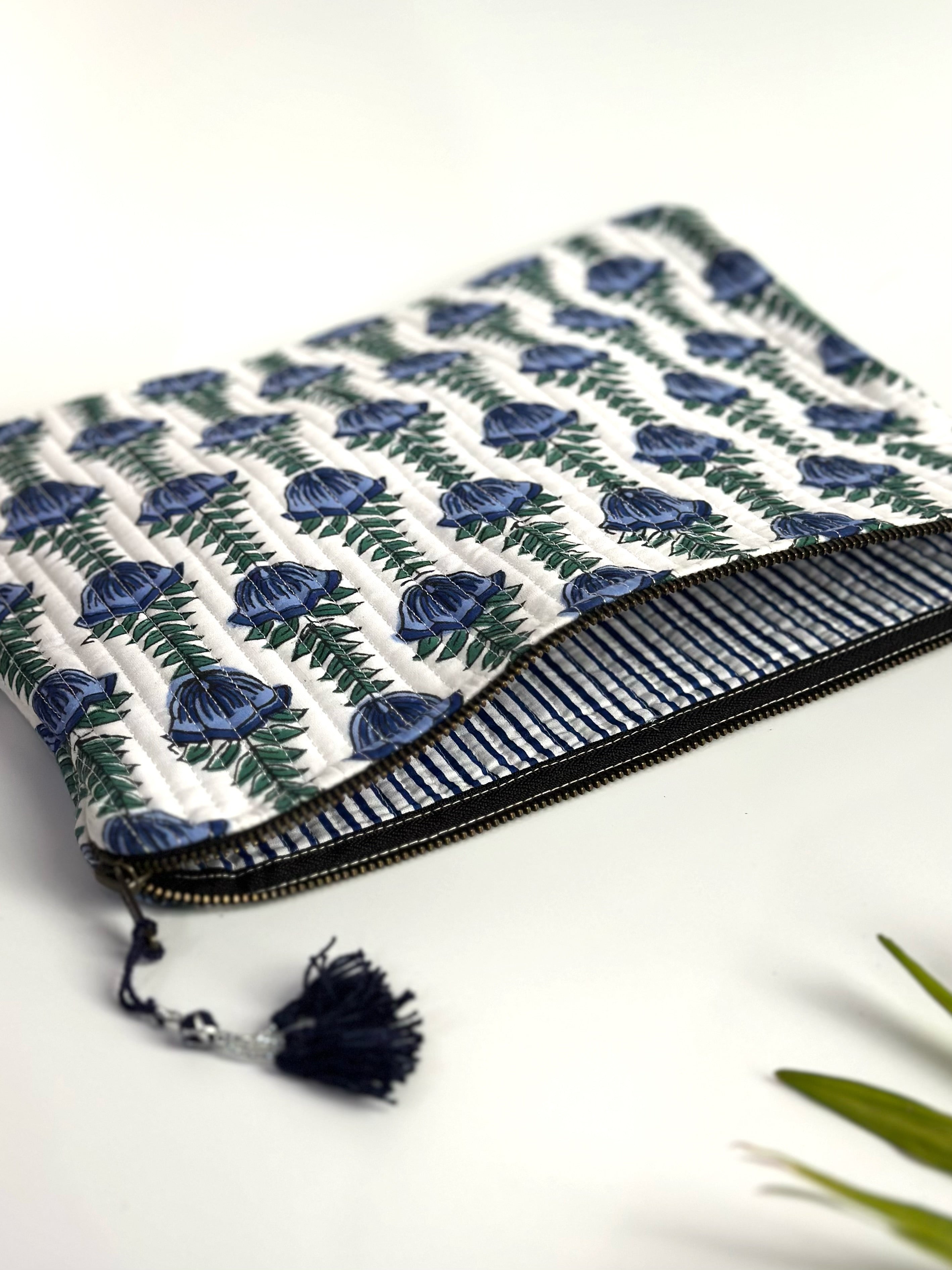 Indigo Tulip Quilted Laptop & Ipad Sleeve