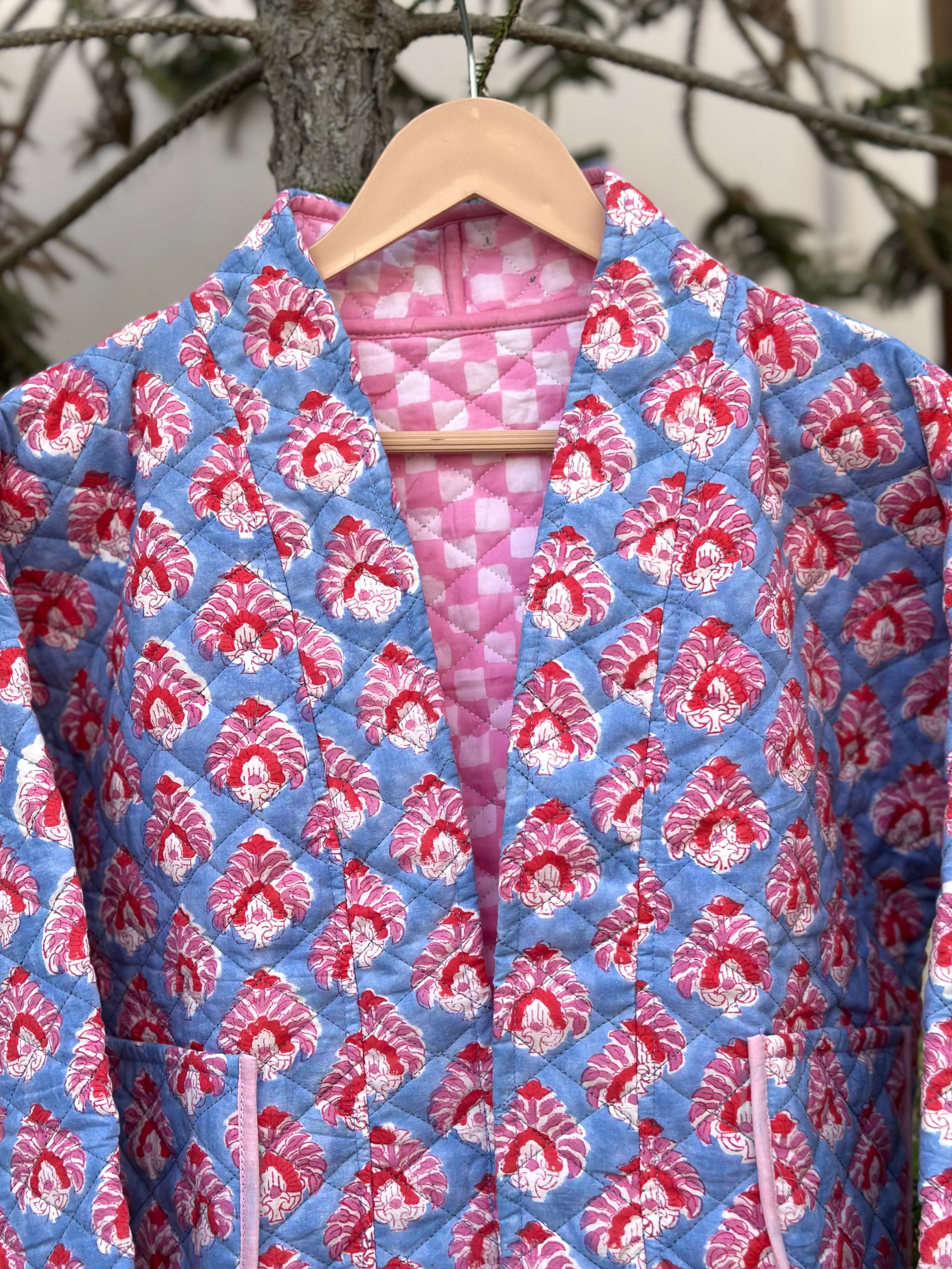 Bluebell Charm Reversible Quilted Jacket