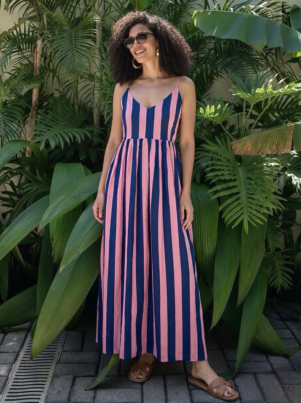 Sunset Chic Striped Maxi Dress