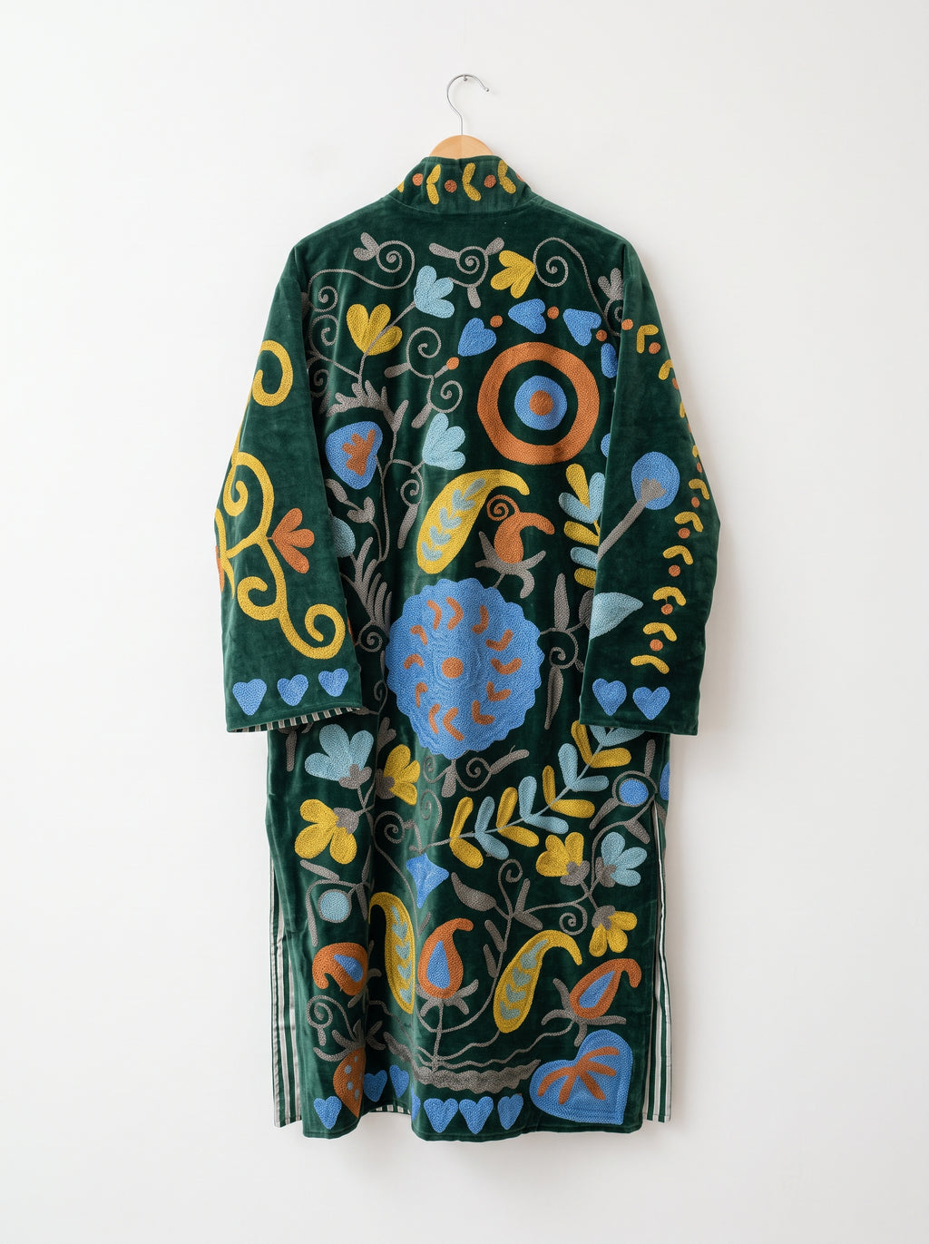 Emerald Garden Suzani Velvet Long Jacket