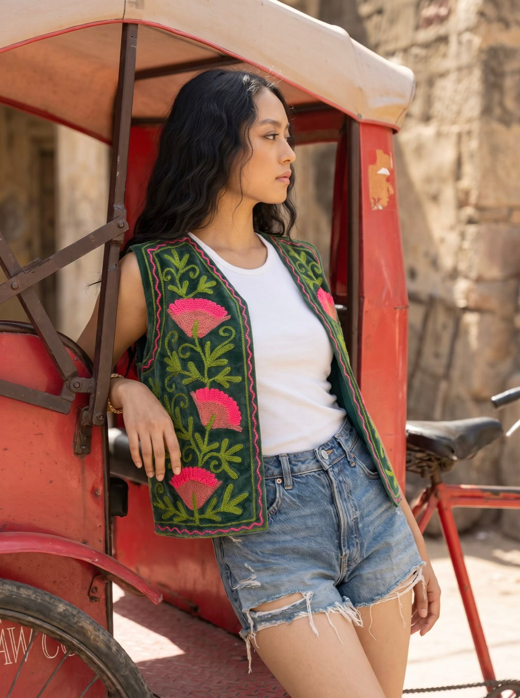 Garden Bloom Suzani Velvet Vest
