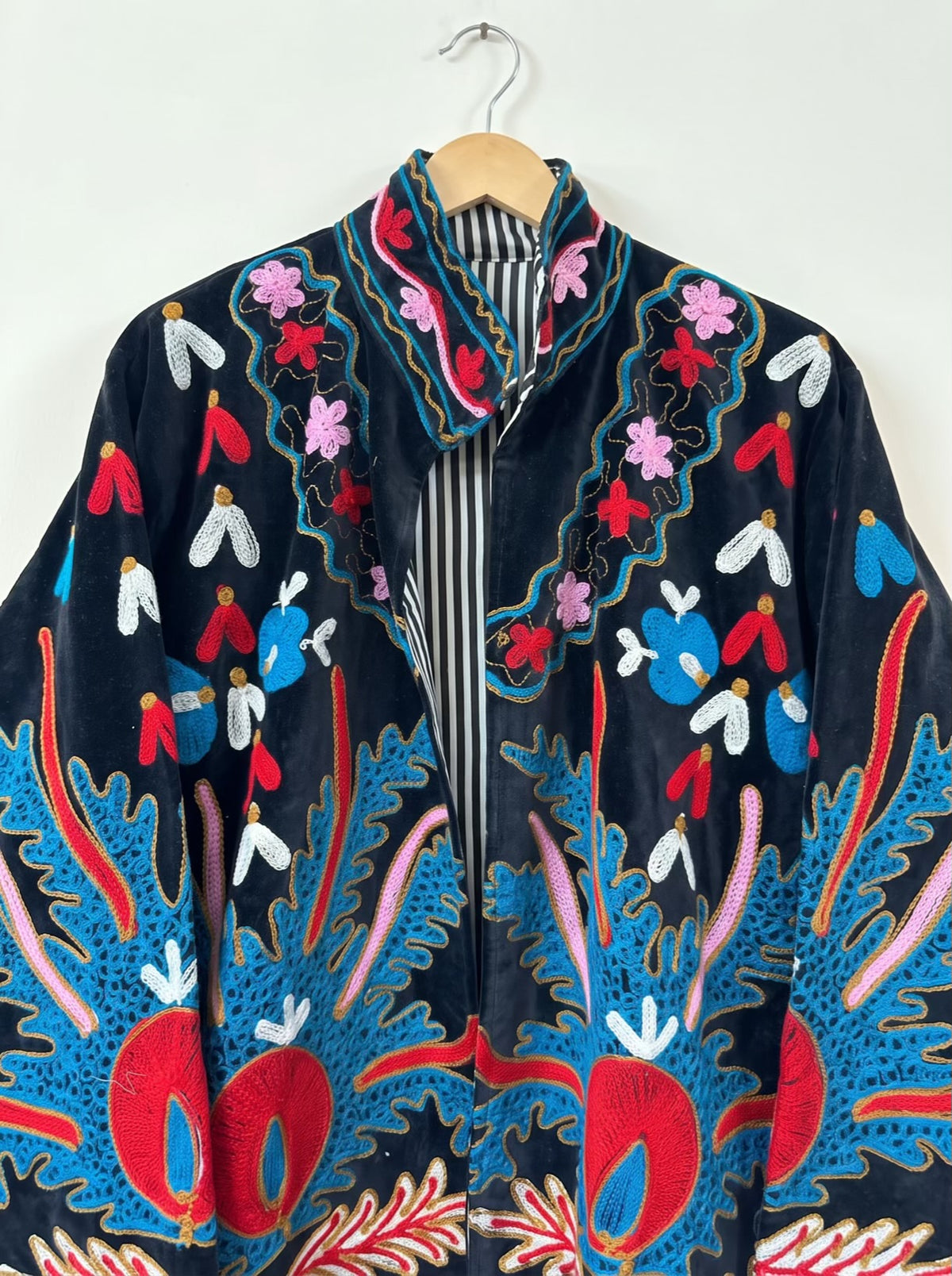Botanical Bloom Embroidered Velvet Jacket
