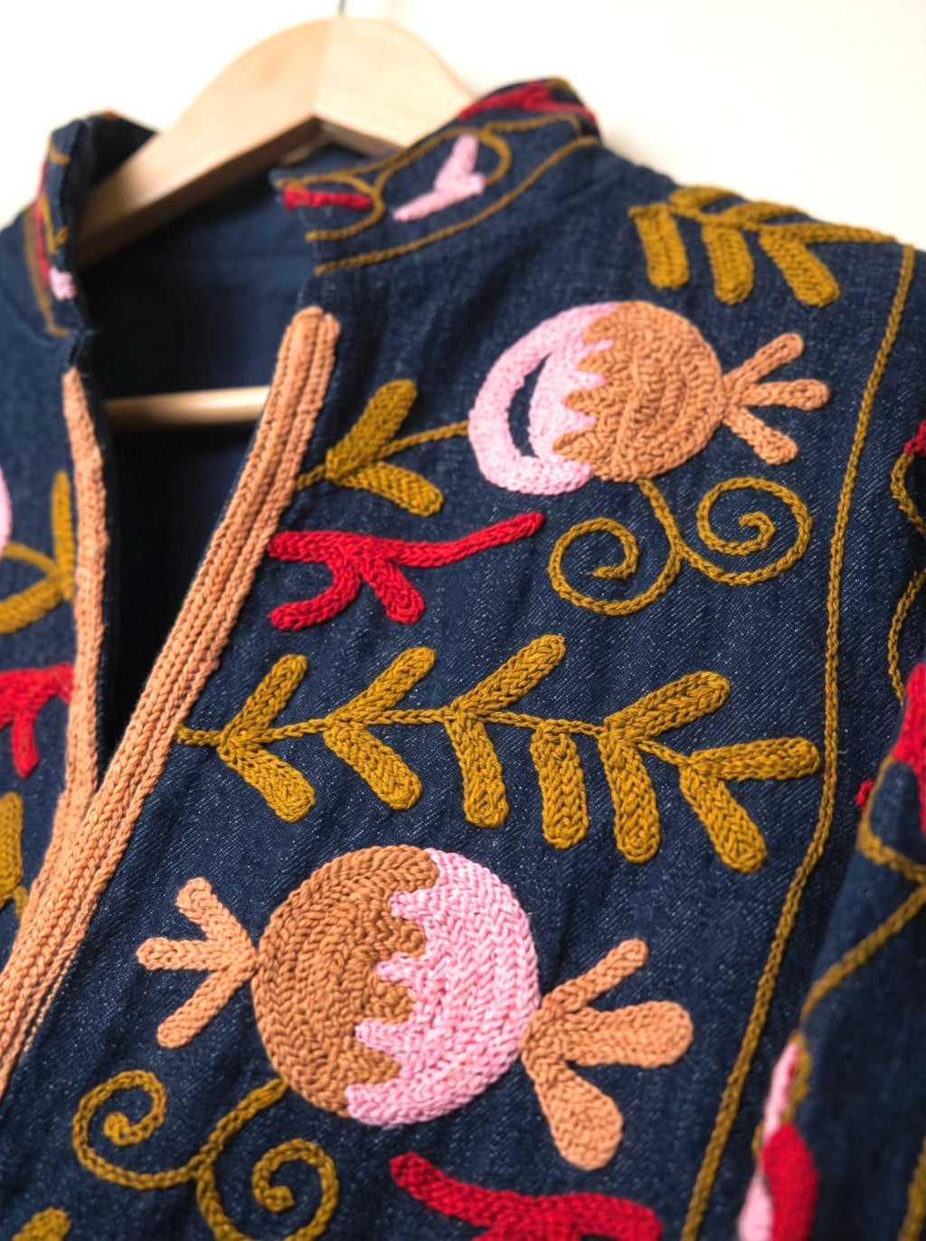 Midnight Pomegranate Suzani Denim Jacket
