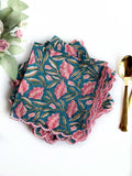 Petal Teal Scalloped Napkins (set of 6)