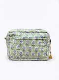 Sage Bloom Quilted Cosmetic Bag