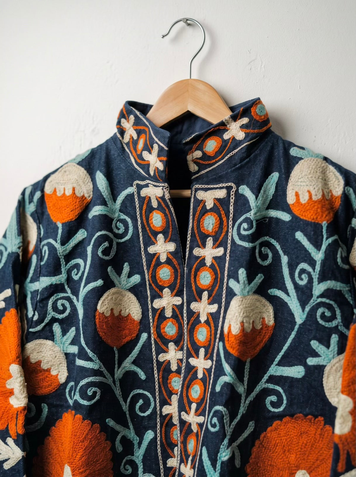 Rustic Garden Embroidered Denim Jacket
