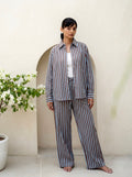 Mocha Blue Stripe Co-Ord Set