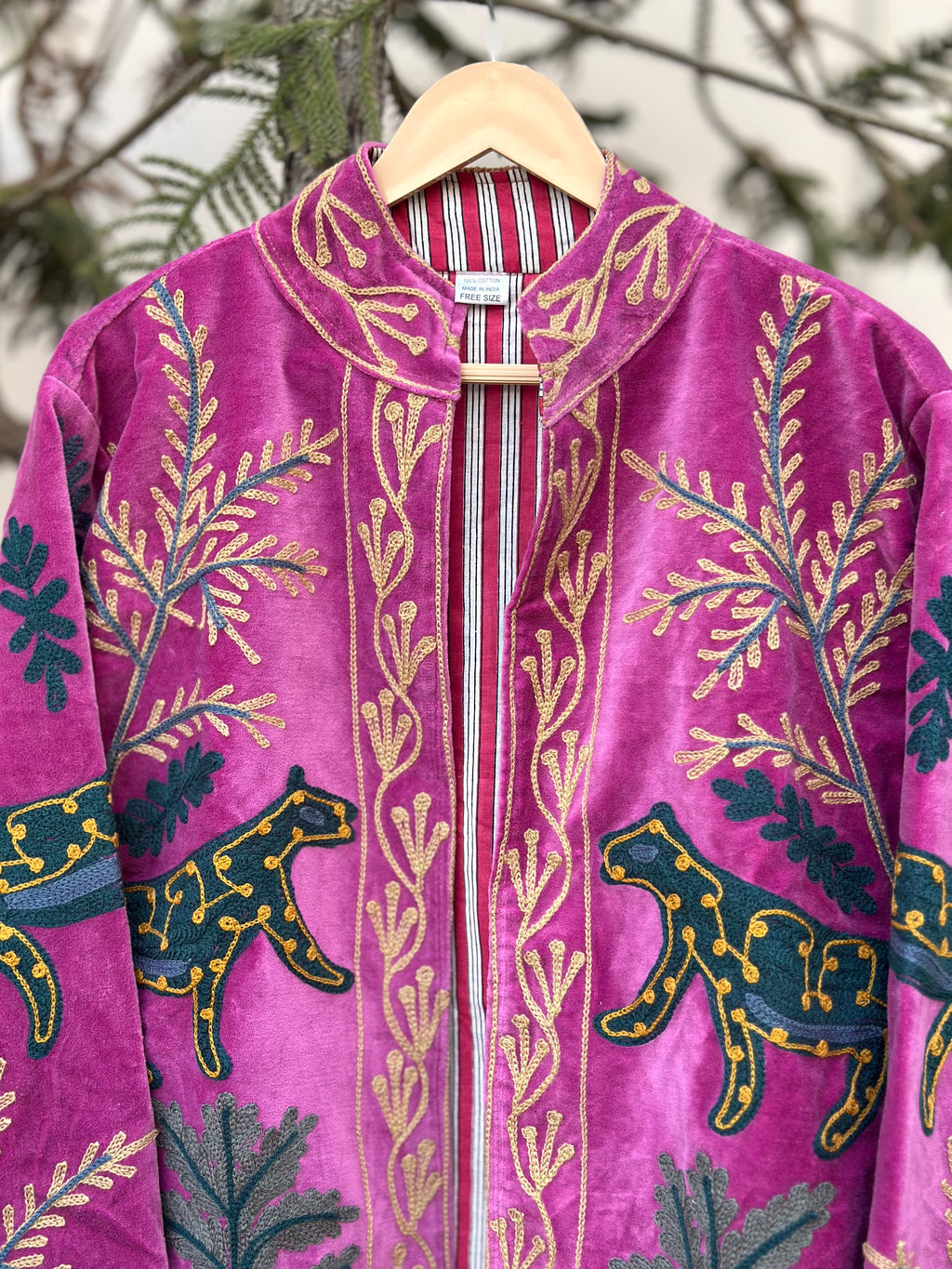Royal Panther Embroidered Velvet Jacket