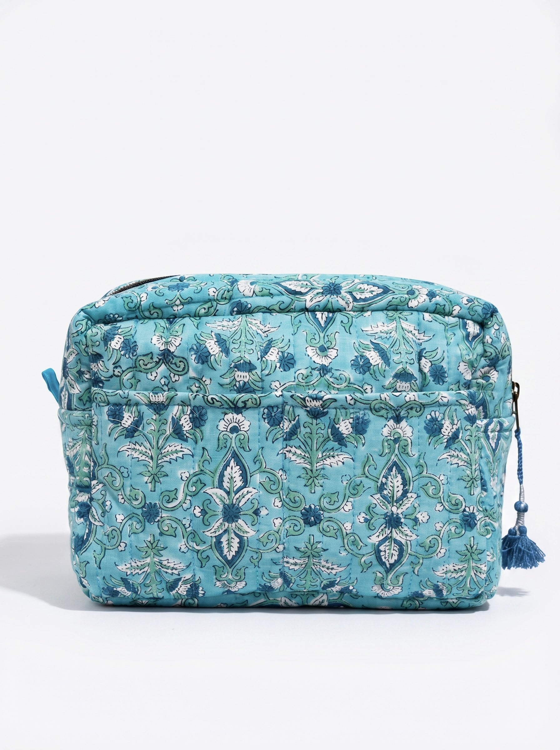 Aqua Garden Quilted Cosmetic Bag