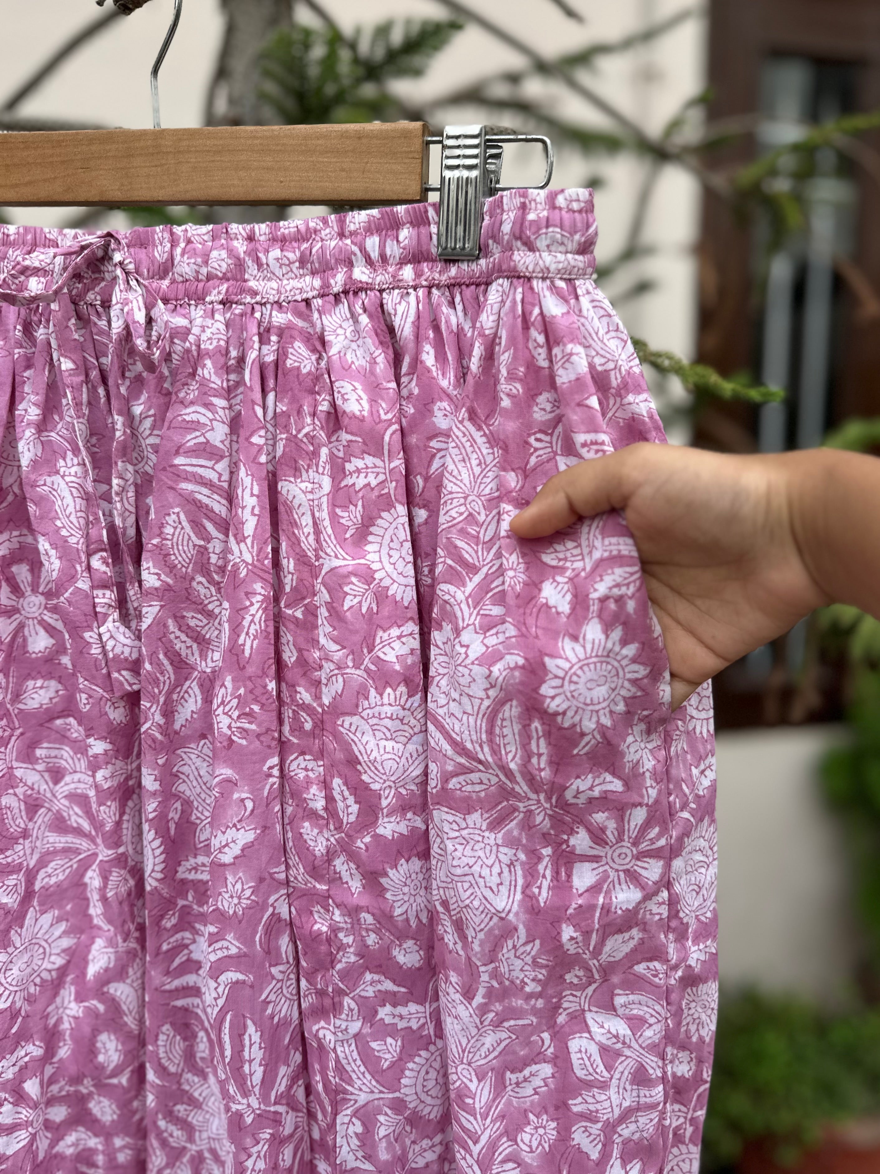 Lavender Meadow Cotton Maxi Skirt