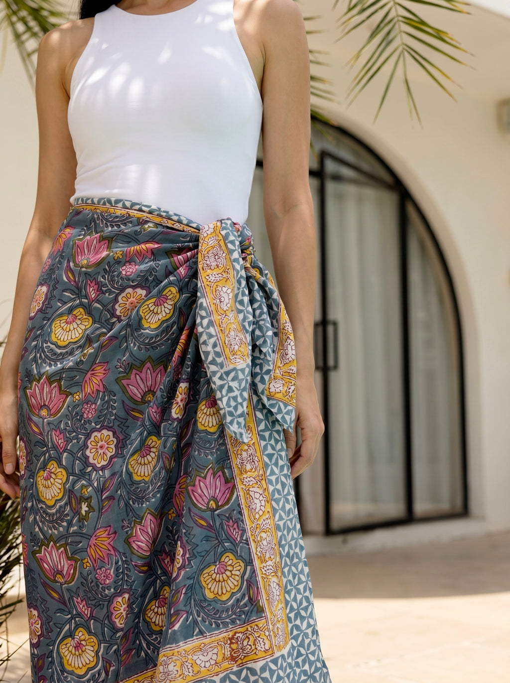 Midnight Lotus Cotton Sarong
