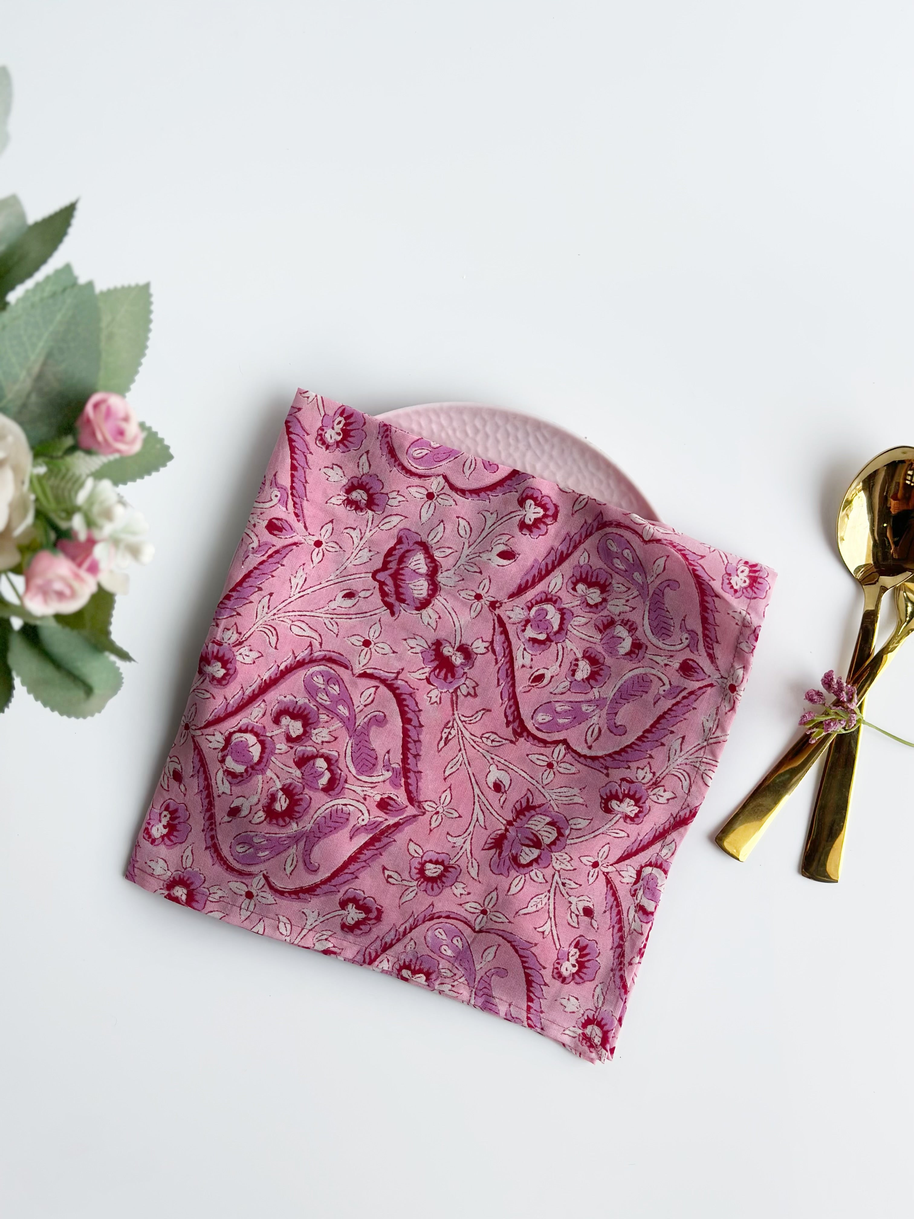 Rose Paisley Garden Cotton Napkin (Set of 6)