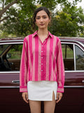Pink Candy Striped Cotton Shirt