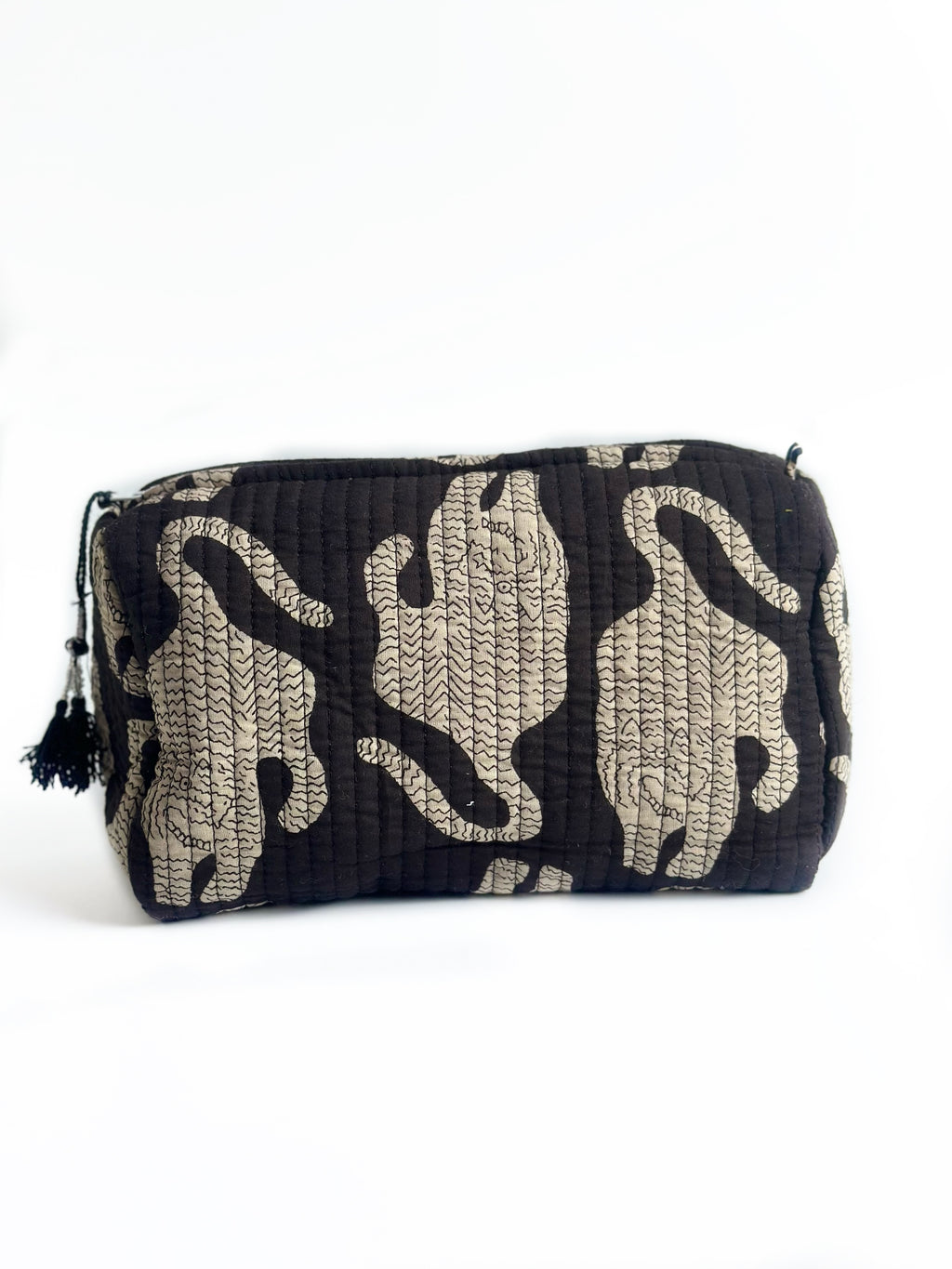Midnight Tiger Quilted Pouch (set of 3)