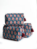 Blue Blossom Quilted Pouch (set of 3)