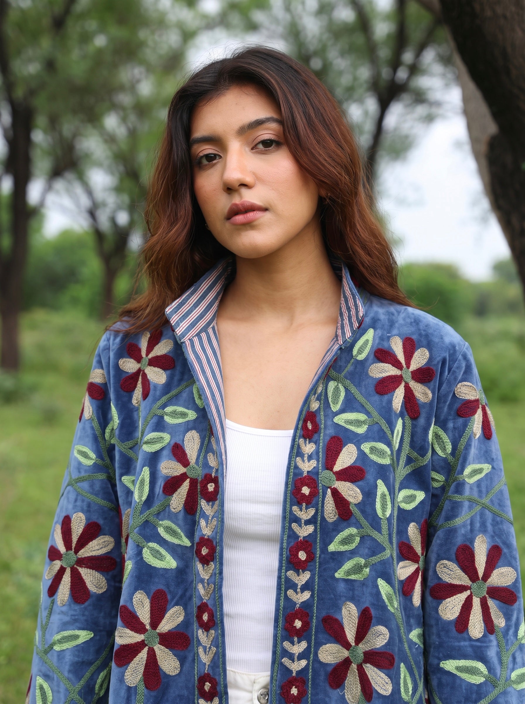 Navy Bloom Heritage Suzani Jacket