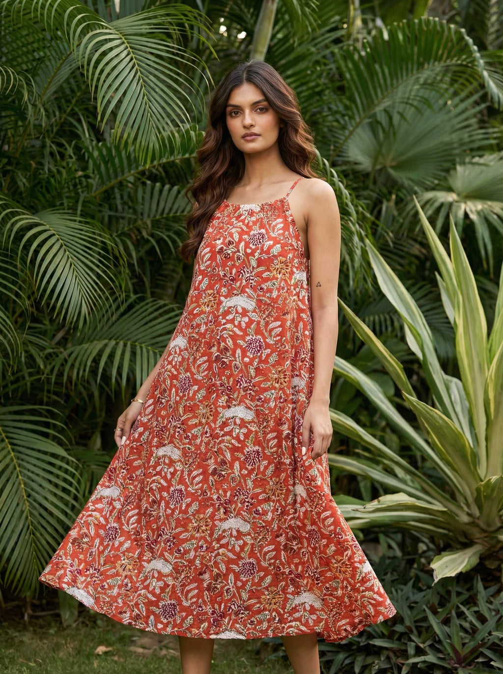 Sunset Bloom Midi Dress
