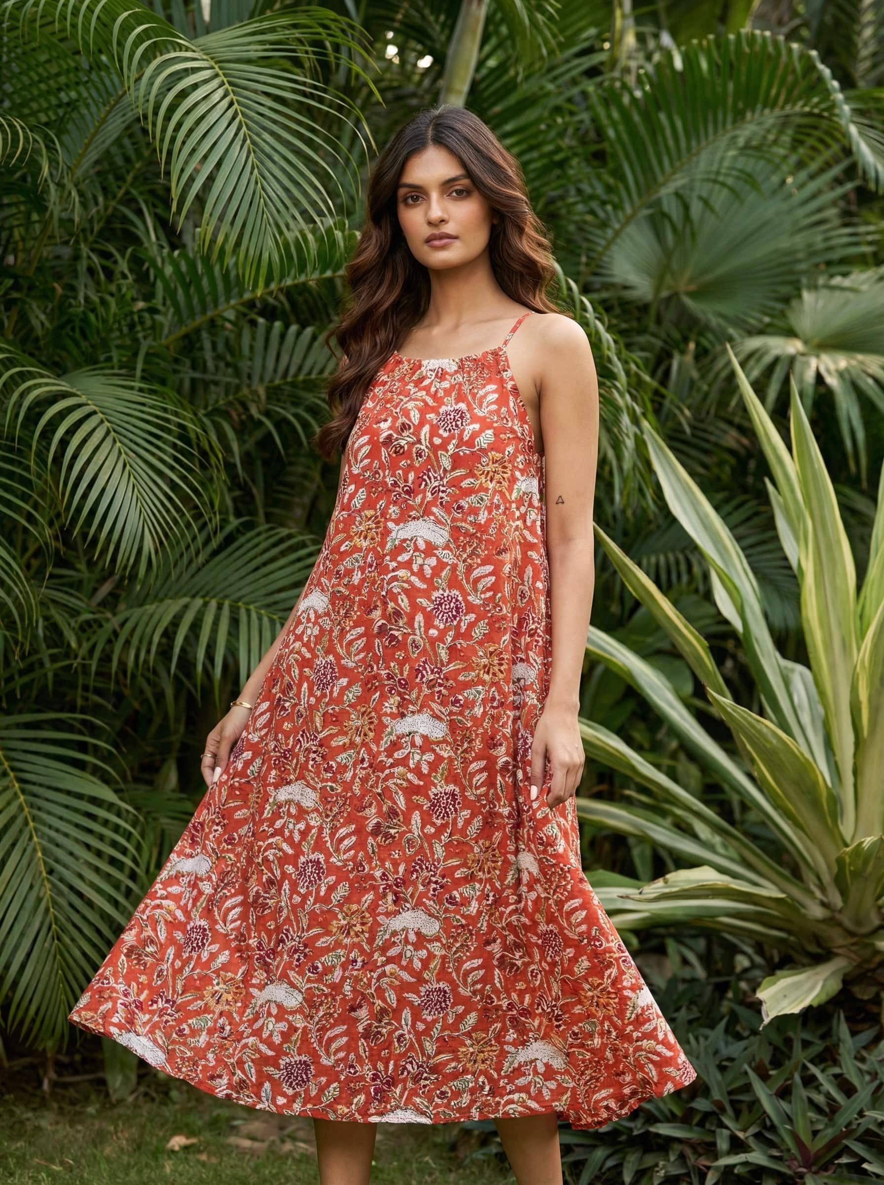 Sunset Bloom Midi Dress