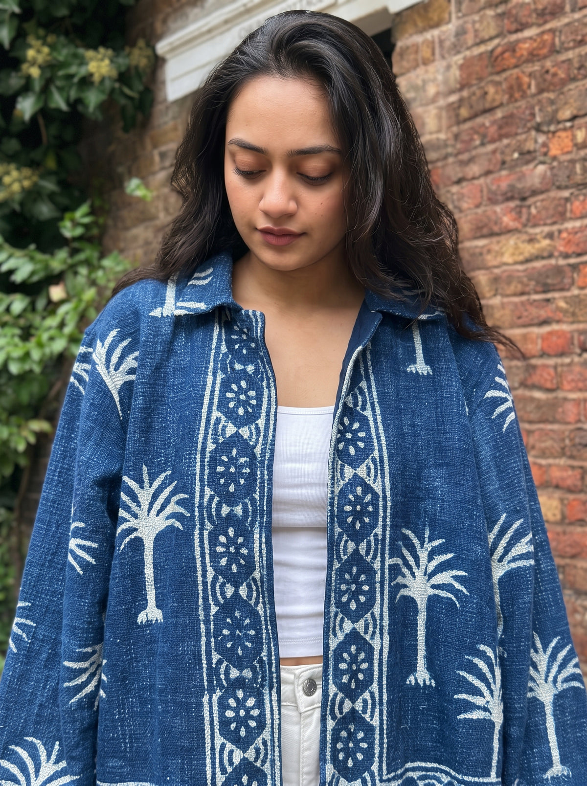 Indigo Palm Block Print TNT Jacket