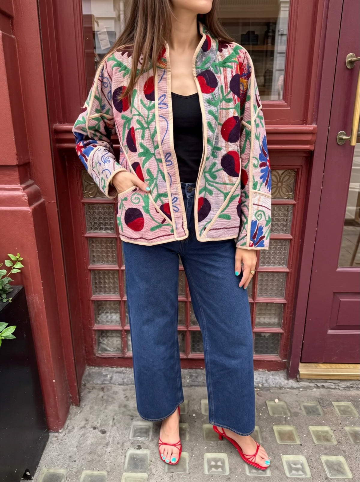 The Garden Bloom Vintage Kantha Suzani Jacket