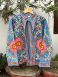 Sky Blossom Embroidered Velvet Jacket
