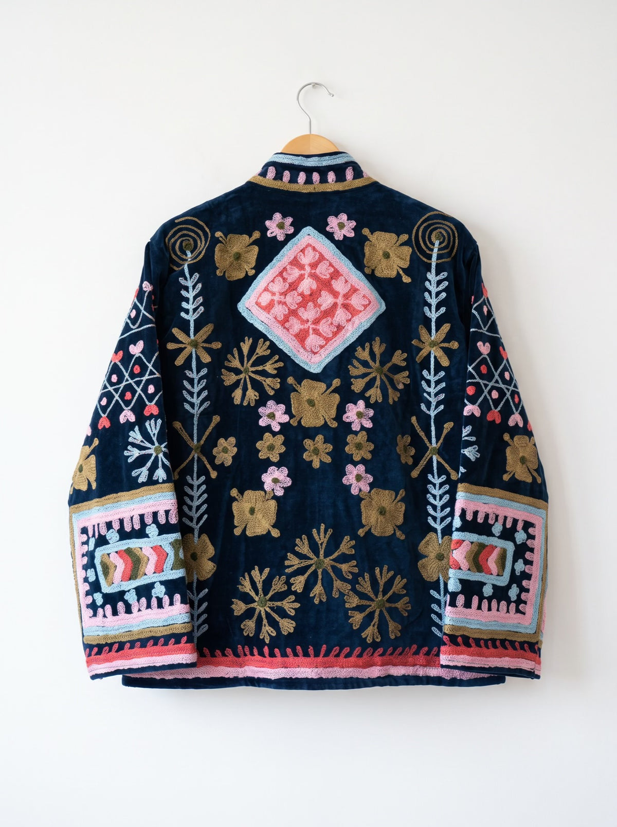 Midnight Bloom Embroidered Velvet Jacket