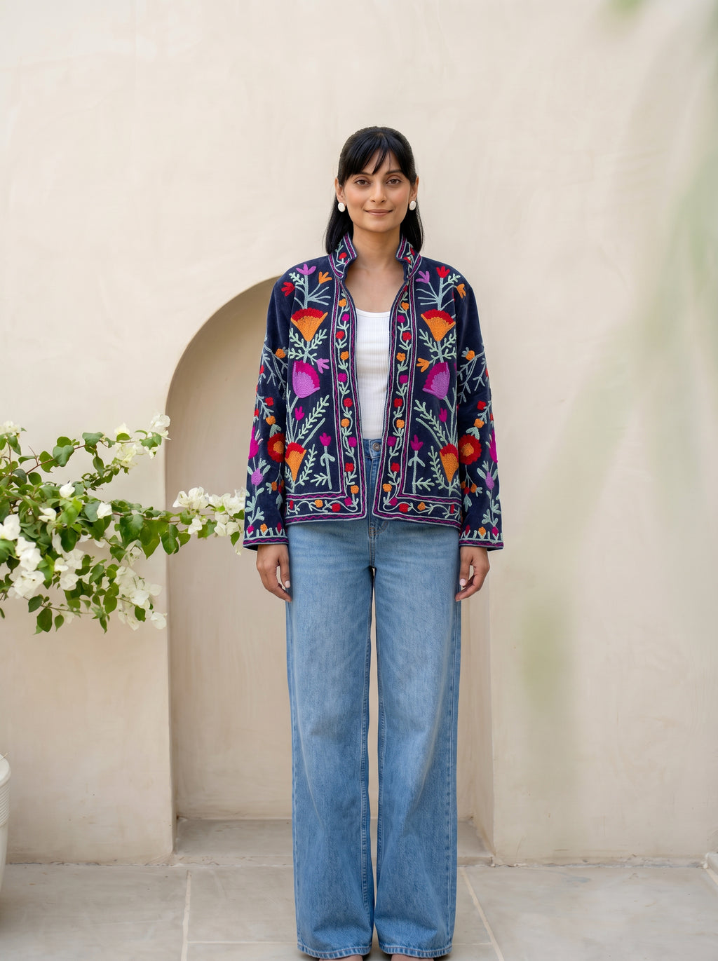 Midnight Wildflower Embroidered Jacket