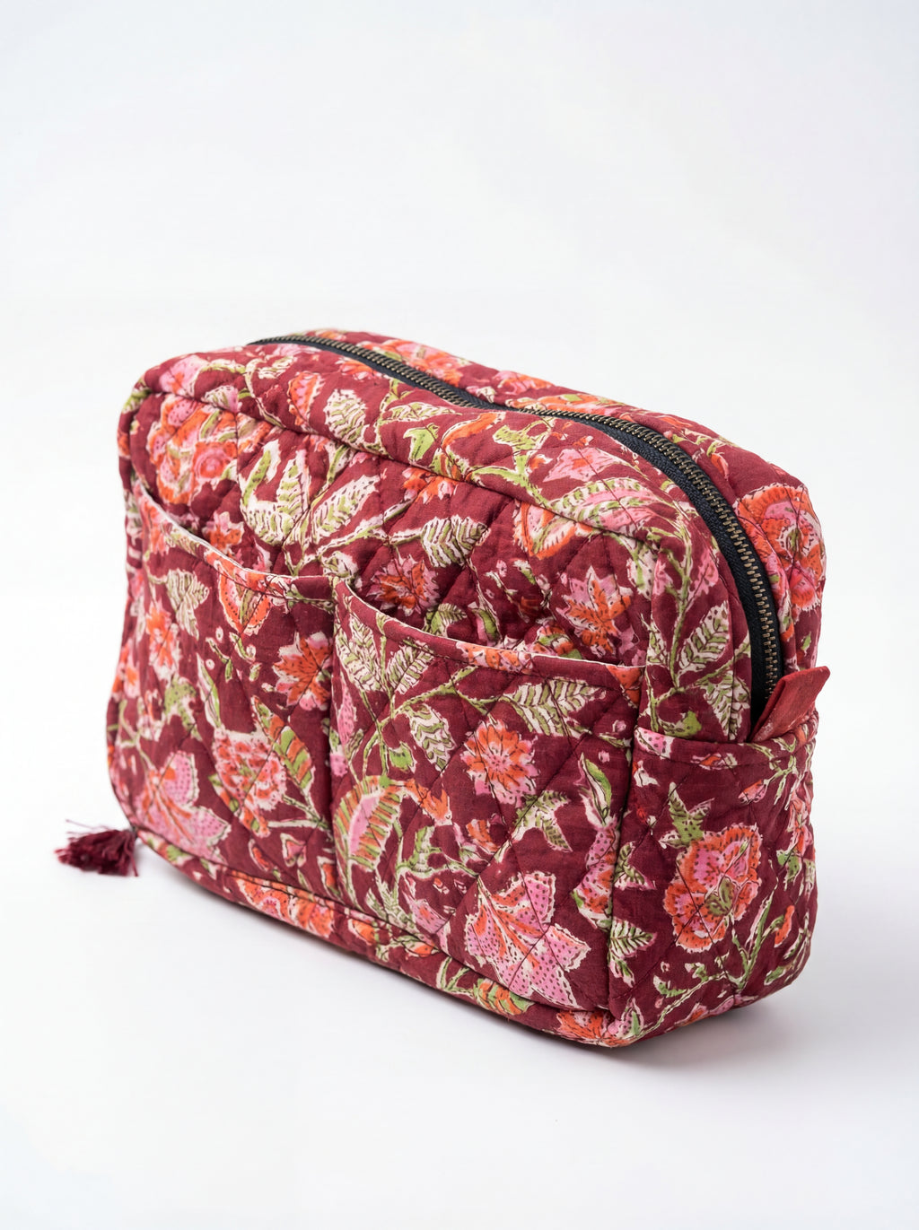 Rustic Rose Quilted Cosmetic Bag