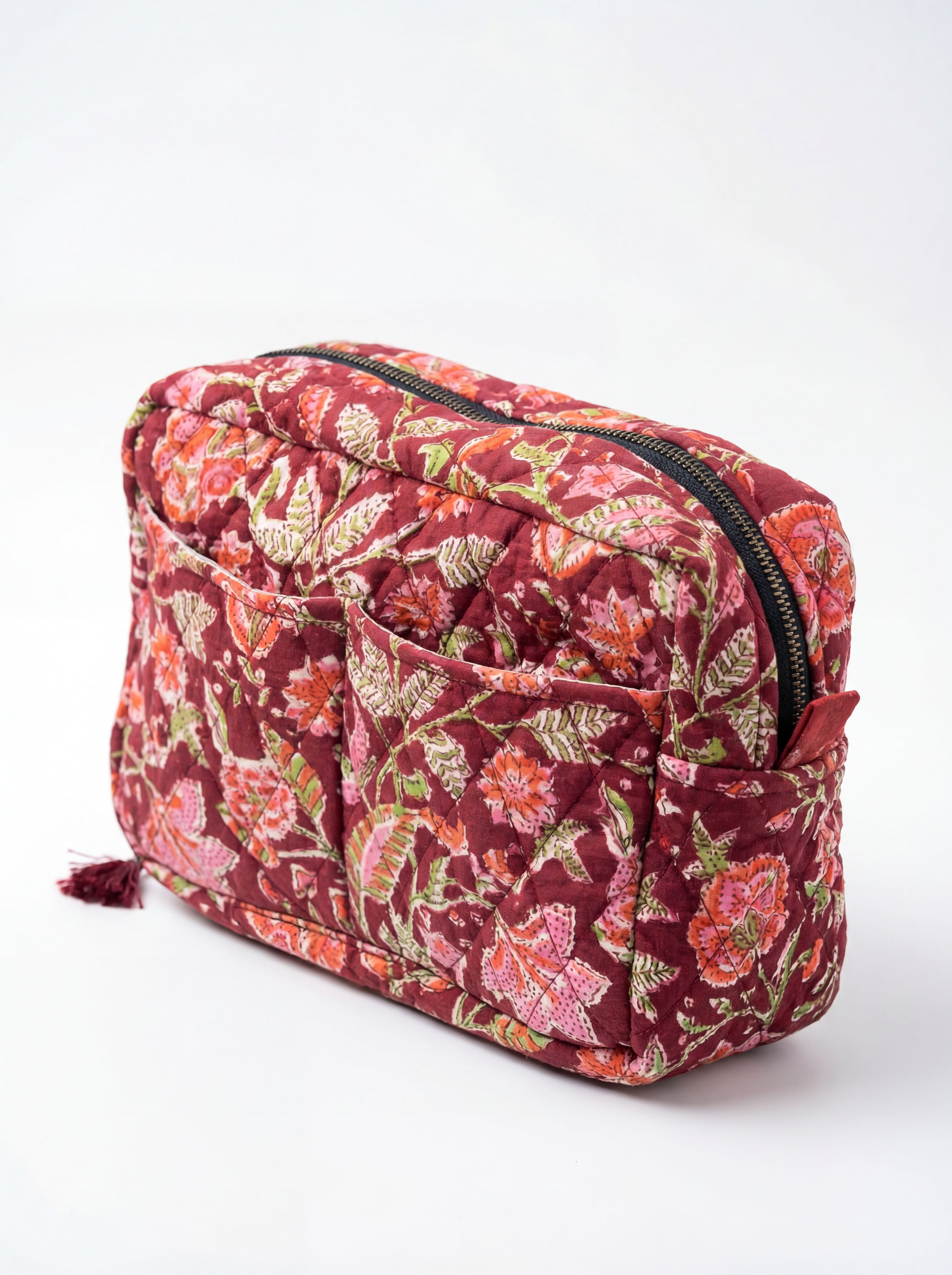 Rustic Rose Quilted Cosmetic Bag